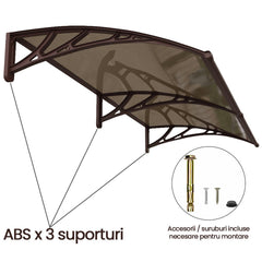 Copertina PREMIUM 120x150 cm, Policarbonat 6 mm, Suporturi din ABS, Maro/Bronz - MAPROFI