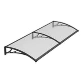 Copertină PREMIUM 200x120 cm, placă 6 mm dintr-o bucată – Gri/Transparenta - MAPROFI