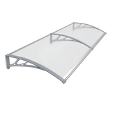 Copertină PREMIUM 240x80 cm, placă 6 mm dintr-o bucată – Gri/Transparent - MAPROFI