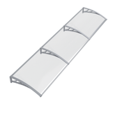 Copertină PREMIUM 300x120 cm, placă 6 mm dintr-o bucată – Gri/Transparenta - MAPROFI