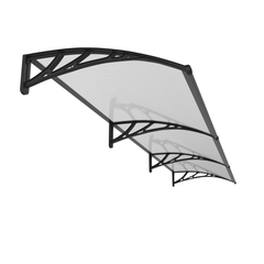 Copertină PREMIUM 360x100 cm, placă 6 mm dintr-o bucată – Negru/Transparenta - MAPROFI