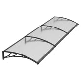 Copertină PREMIUM 360x80 cm, placă 6 mm dintr-o bucată – Negru/Transparent - MAPROFI
