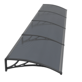 Copertină PREMIUM 400x100 cm, placă 6 mm dintr-o bucată – Negru/Antracit - MAPROFI