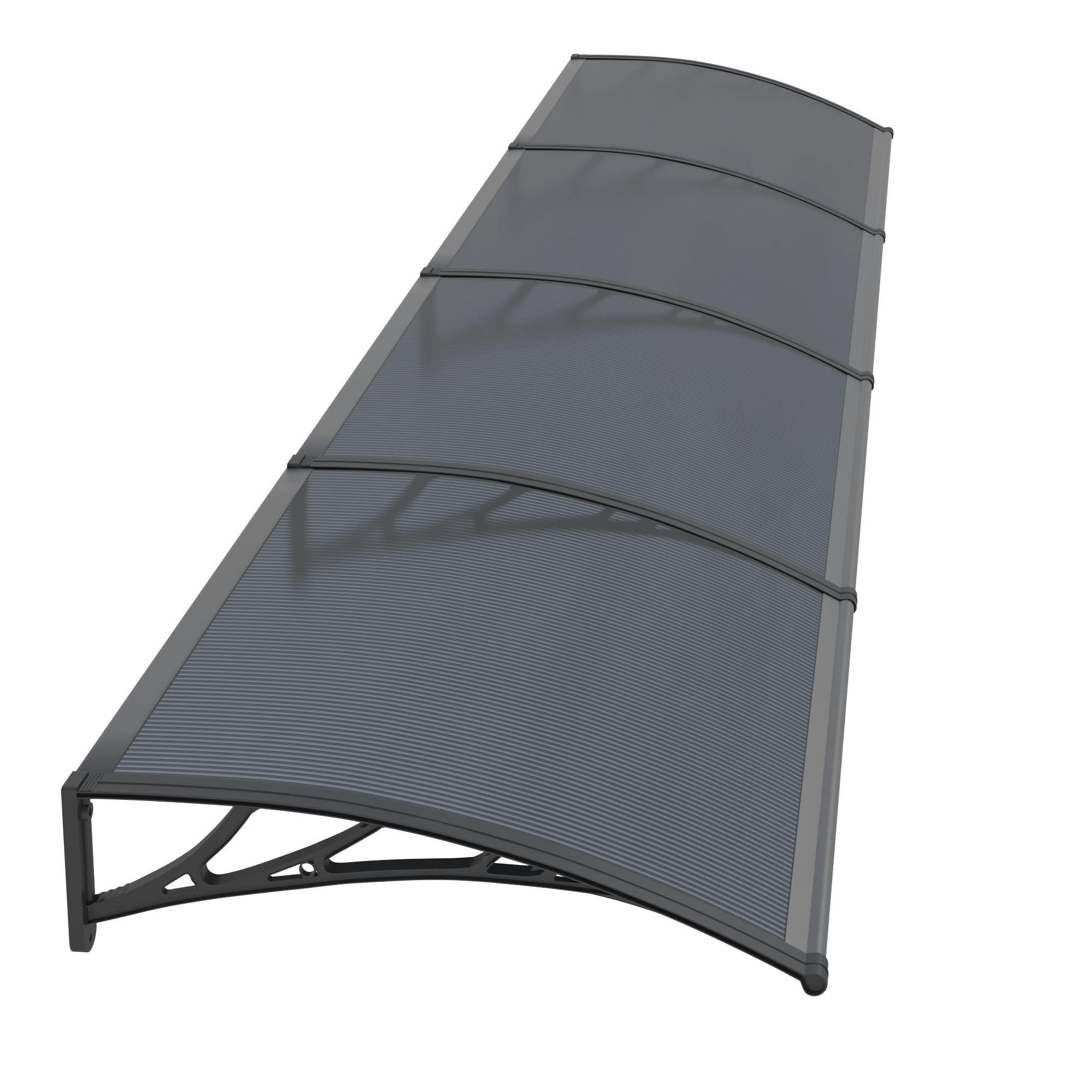 Copertină PREMIUM 400x120 cm, placă 6 mm dintr-o bucată – Negru/Antracit - MAPROFI