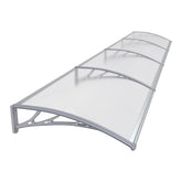 Copertină PREMIUM 400x80 cm, placă 6 mm dintr-o bucată – Gri/Transparent - MAPROFI