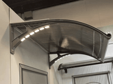 Copertină PREMIUM LUMI 300x100 cm cu senzor și panou solar – Gri/Transparent - MAPROFI