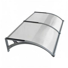 Copertină PREMIUM LUMI 300x100 cm cu senzor și panou solar – Gri/Transparent - MAPROFI