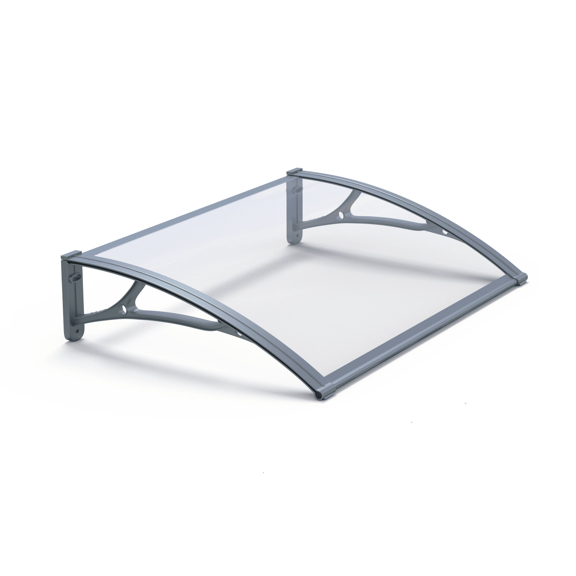Copertină PRO 120x120 cm din aluminiu și plexiglas – Gri/Transparent - MAPROFI