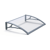 Copertină PRO 120x120 cm din aluminiu și plexiglas – Gri/Transparent - MAPROFI