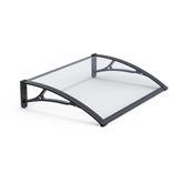 Copertină PRO 150x100 cm din aluminiu și plexiglas – Negru/Transparent - MAPROFI