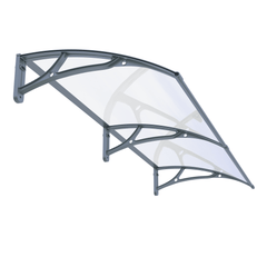 Copertină PRO 150x120 cm din aluminiu și plexiglas – Gri/Transparent - MAPROFI