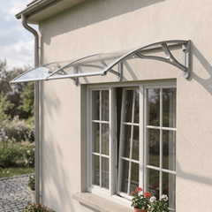 Copertină PRO 150x150 cm din aluminiu și plexiglas – Gri/Transparent - MAPROFI