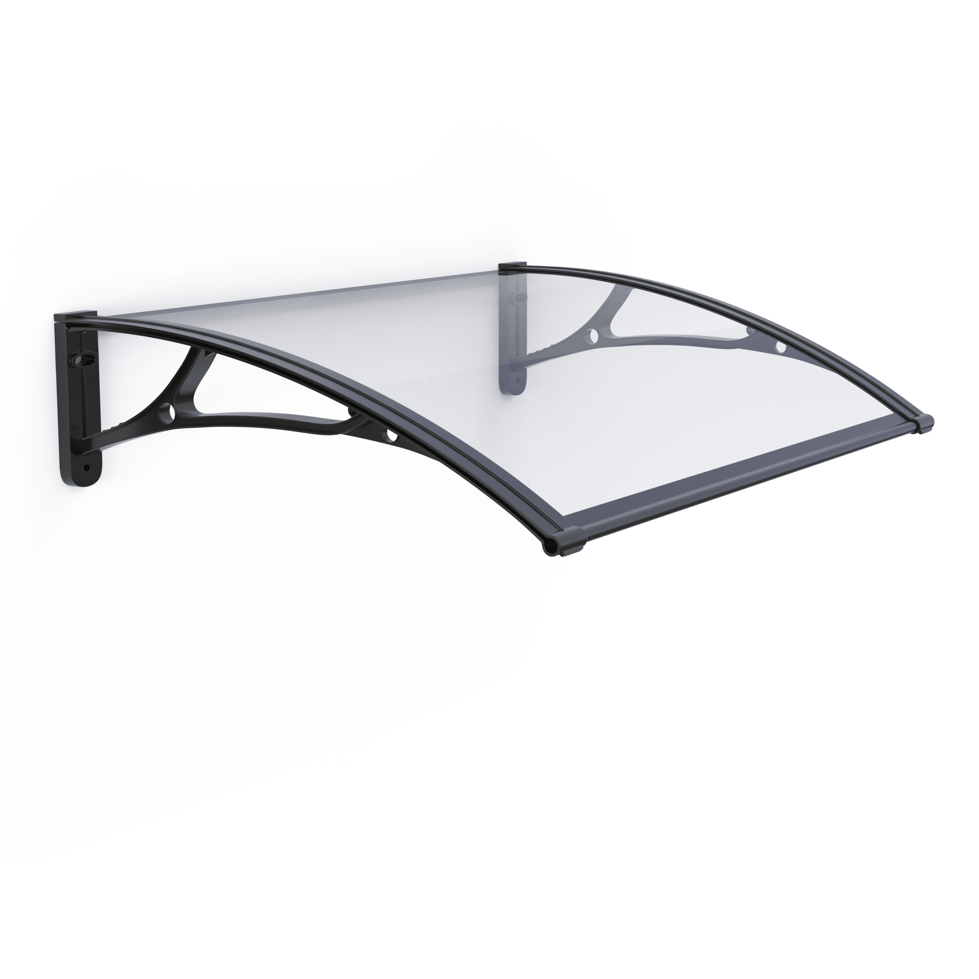 Copertină PRO 150x80 cm din aluminiu și plexiglas – Negru/Transparent - MAPROFI