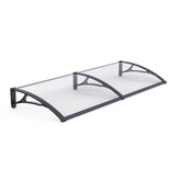 Copertină PRO 240x80 cm din aluminiu și plexiglas – Negru/Transparent - MAPROFI