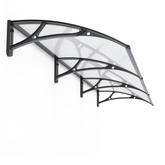Copertină PRO 360x100 cm din aluminiu și plexiglas – Negru/Transparent - MAPROFI