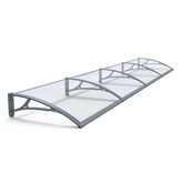 Copertină PRO 360x150 cm din aluminiu și plexiglas – Gri/Transparent - MAPROFI