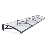 Copertină PRO 400x80 cm din aluminiu și plexiglas – Negru/Transparent - MAPROFI