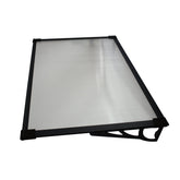 Copertina Usa / Geam MAX PRO 150x80 cm, Policarbonat 5.2 mm, Margini din Aluminiu, Suporturi din Otel Vopsit, Negru/Transparent - MAPROFI
