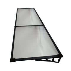 Copertina Usa / Geam MAX PRO 240x80 cm, Policarbonat 5.2 mm, Margini din Aluminiu, Suporturi din Otel Vopsit, Negru/Transparent - MAPROFI