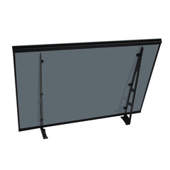 Copertină VIVIEN PRO 150x100 cm din aluminiu și plexiglas – Negru/Antracit - MAPROFI