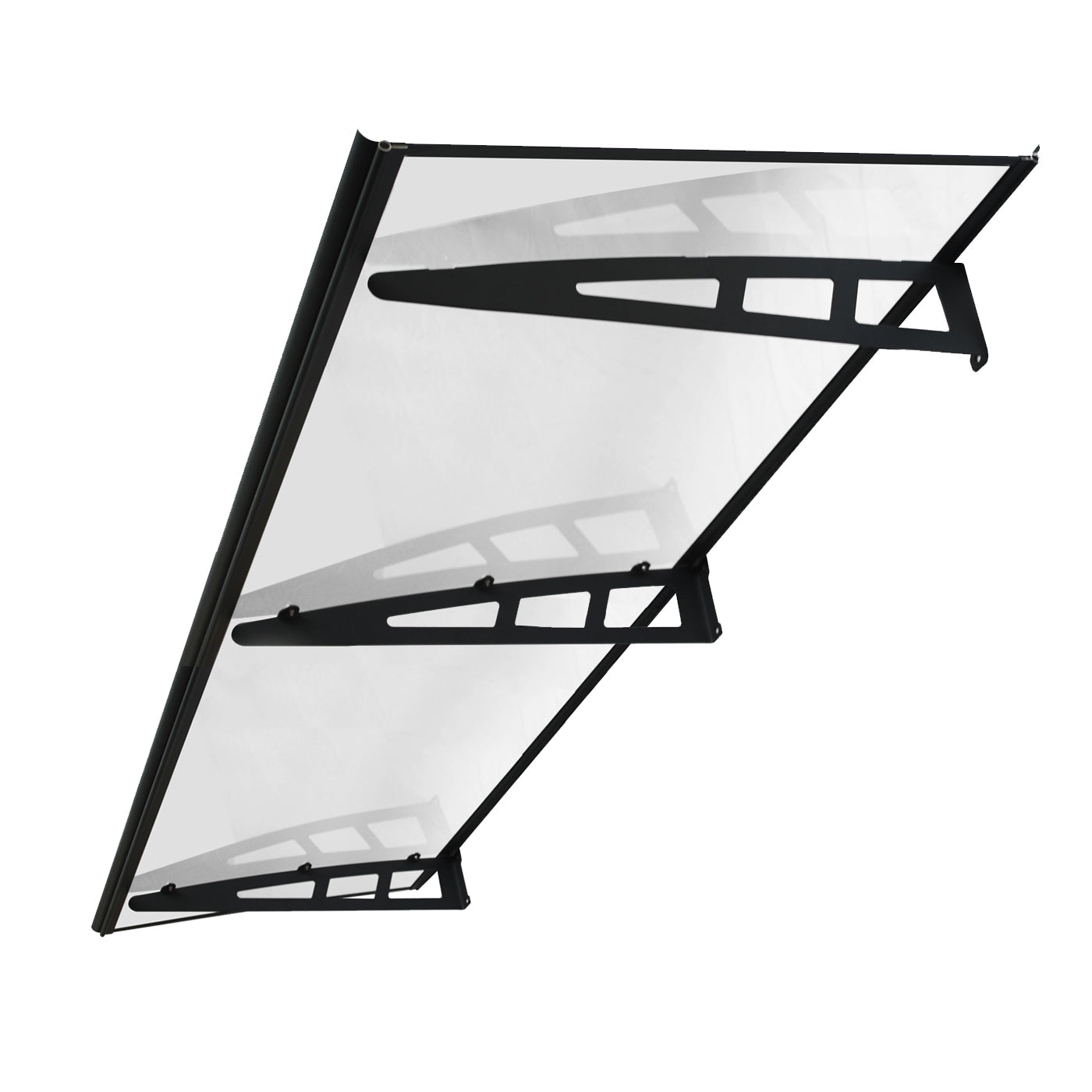 Copertină VIVIEN PRO 200x100 cm din aluminiu și plexiglas – Negru/Transparent - MAPROFI