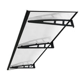 Copertină VIVIEN PRO 200x100 cm din aluminiu și plexiglas – Negru/Transparent - MAPROFI