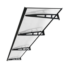 Copertină VIVIEN PRO 300x100 cm din aluminiu și plexiglas – Negru/Transparent - MAPROFI