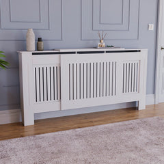 Masca pentru Calorifer ECO-3XL 140/204 cm Ajustabila, MDF Vopsit de 21 mm Lame Verticale, Alb lucios - MAPROFI
