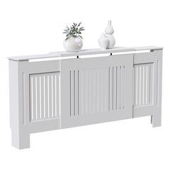 Masca pentru Calorifer ECO-3XL 140/204 cm Ajustabila, MDF Vopsit de 21 mm Lame Verticale, Alb lucios - MAPROFI