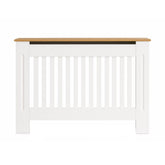 Masca pentru Calorifer ECO-L 132 cm, MDF Vopsit de 18 mm Lame Verticale, Maro/Alb - MAPROFI