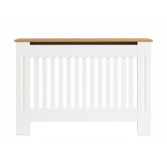 Masca pentru Calorifer ECO-L 132 cm, MDF Vopsit de 18 mm Lame Verticale, Maro/Alb - MAPROFI