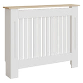 Masca pentru Calorifer ECO-M 112 cm, MDF Vopsit de 18 mm Lame Verticale, Maro/Alb - MAPROFI