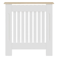 Masca pentru Calorifer ECO-S 78 cm, MDF Vopsit de 18 mm Lame Verticale, Maro/Alb - MAPROFI
