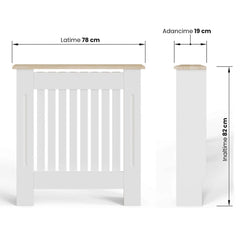 Masca pentru Calorifer ECO-S 78 cm, MDF Vopsit de 18 mm Lame Verticale, Maro/Alb - MAPROFI