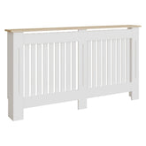 Masca pentru Calorifer ECO-XL 152 cm, MDF Vopsit de 21 mm Lame Verticale, Maro/Alb lucios - MAPROFI