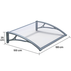Copertina PLEXIGLAS PRO 100x100 cm, Policarbonat Acrylic 2.5 mm, Suporturi din Aluminiu, Gri/Transparent