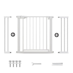 Poartă de Siguranță ECO 90° pentru Copii și Animale 76 x 111-117 cm, ALB