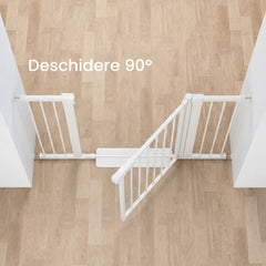 Poartă de Siguranță ECO 90° pentru Copii și Animale 76 x 132-138 cm, ALB - MAPROFI