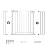 Poartă de Siguranță PRO 180° pentru Copii și Animale 75 x 111-117 cm, ALB - MAPROFI