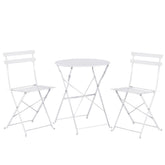 Set Bistro Flair – masă și 2 scaune din oțel vopsit – Alb - MAPROFI
