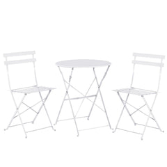Set Bistro Flair – masă și 2 scaune din oțel vopsit – Alb - MAPROFI