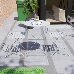 Set Bistro Flair – masă și 2 scaune din oțel vopsit – Gri deschis (Cool Grey) - MAPROFI