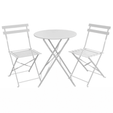 Set Bistro Flair – masă și 2 scaune din oțel vopsit – Gri deschis (Cool Grey) - MAPROFI