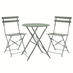 Set Bistro Flair – masă și 2 scaune din oțel vopsit – Verde (Olive Green) - MAPROFI