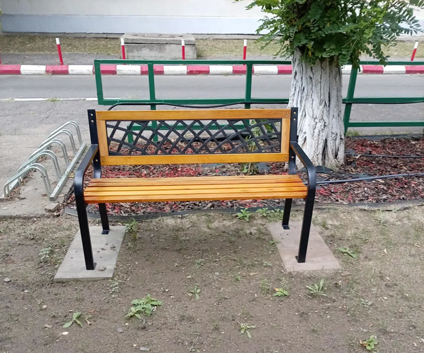 Bancă de grădină din lemn lăcuit