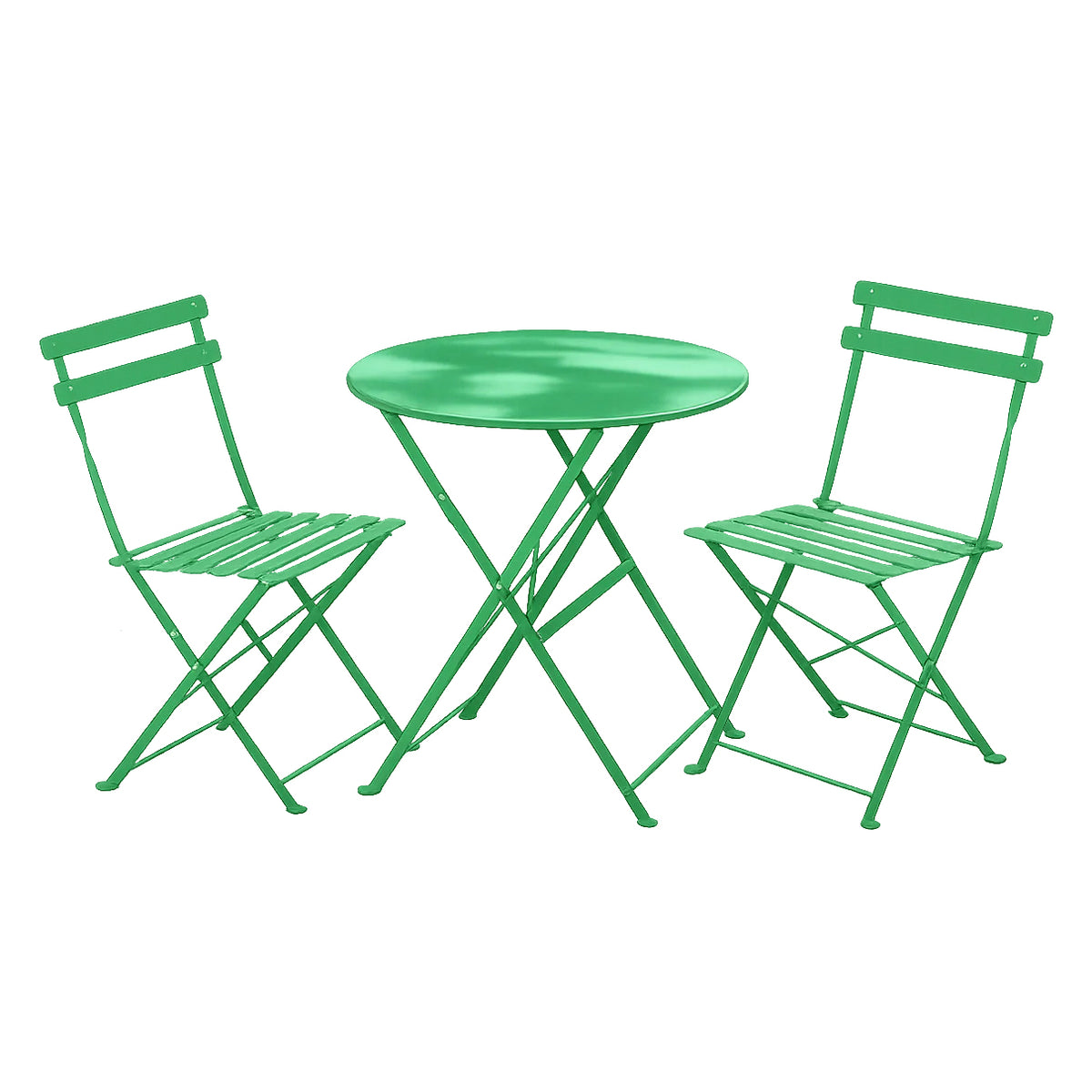 Set Bistro Flair – masă și 2 scaune din oțel vopsit – Verde