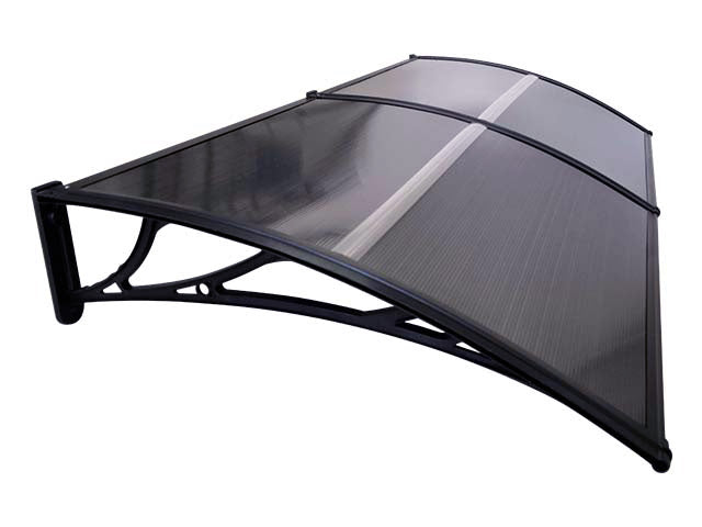 MAPROFI Copertină de ușă 200x100cm marchiză adăpost acoperiș negru-antracit
