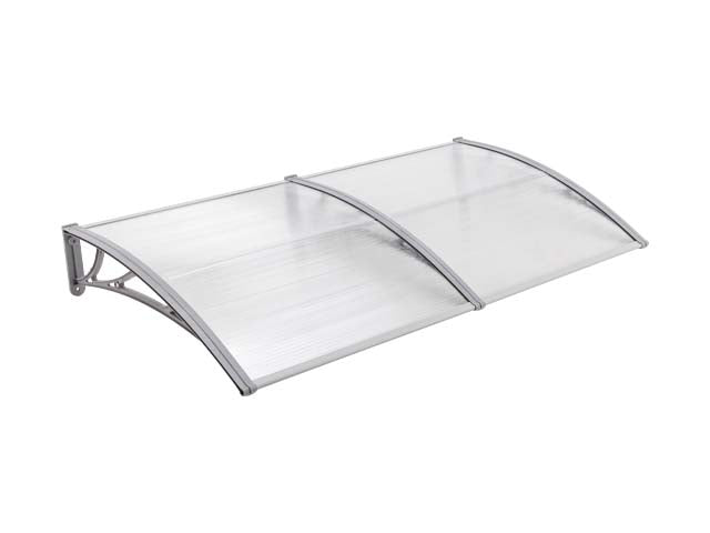 MAPROFI Copertină de ușă 200x80cm marchiză adăpost acoperiș gri-transparent exterior