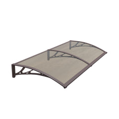 Copertină PREMIUM de ușă 200x120cm marchiză adăpost acoperiș -  brațe maro - placă 6mm întreagă bronz