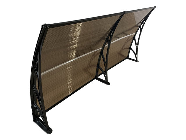 Copertină ECO de ușă 200x120cm marchiză adăpost acoperiș negru-bronz